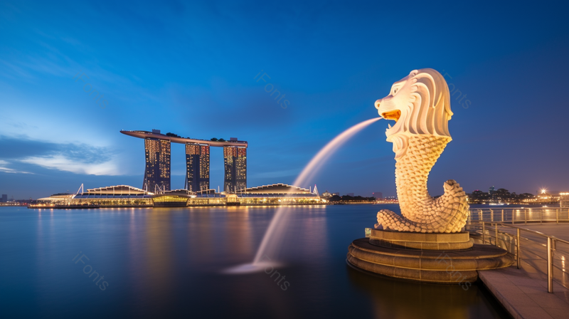 夜晚下滨海湾建筑高清特写摄影图,高清,摄影图,摄影图片,图片大全,摄影图免费下载